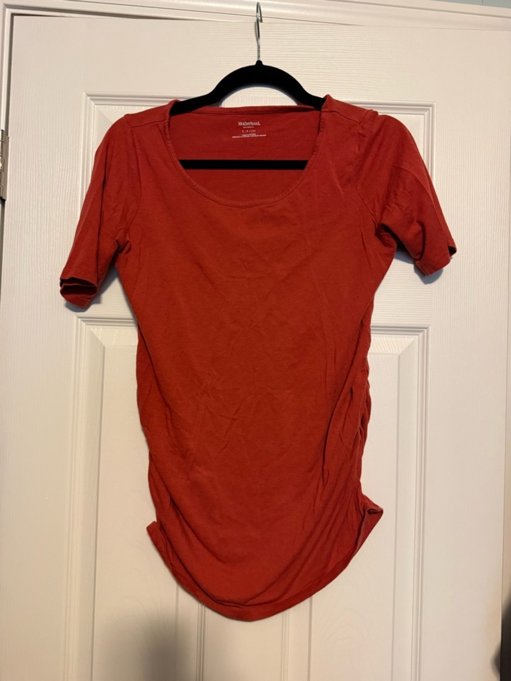 Motherhood Rust Scoop Neck Short Sleeve Maternity Top